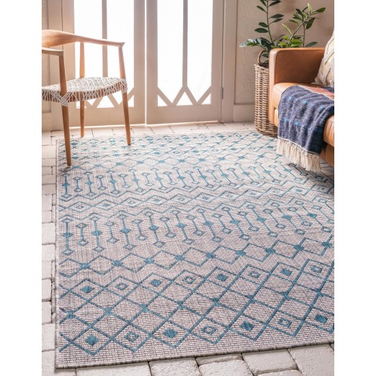 Rug Unique Loom Outdoor Trellis Gray Rectangular 7' 0 x 10' 0