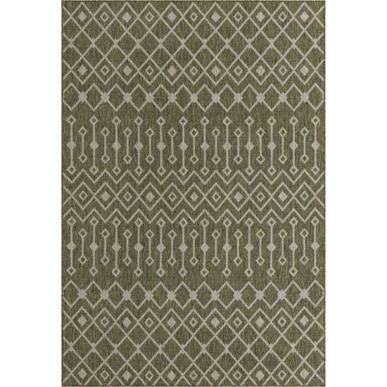 Rug Unique Loom Outdoor Trellis Green Rectangular 7' 0 x 10' 0