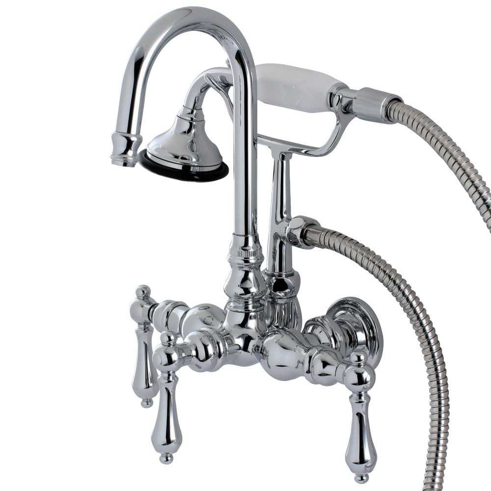 Kingston Brass Aqua Vintage Wall Mount Clawfoot Tub Faucet, Polished Chrome