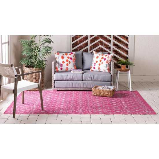 Rug Unique Loom Outdoor Trellis Pink Rectangular 7' 0 x 10' 0