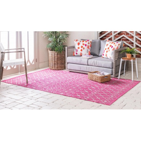 Rug Unique Loom Outdoor Trellis Pink Rectangular 7' 0 x 10' 0