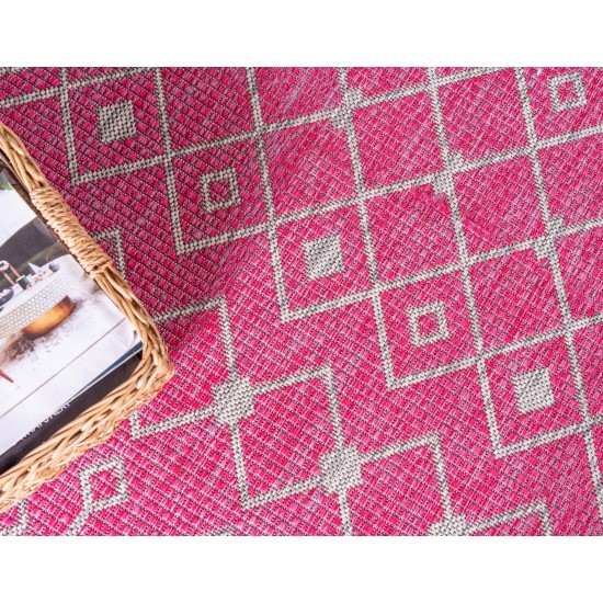 Rug Unique Loom Outdoor Trellis Pink Rectangular 7' 0 x 10' 0