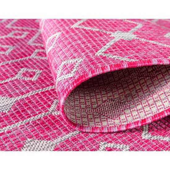 Rug Unique Loom Outdoor Trellis Pink Rectangular 7' 0 x 10' 0