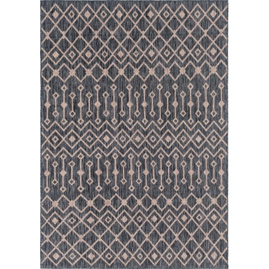 Rug Unique Loom Outdoor Trellis Charcoal Gray Rectangular 7' 0 x 10' 0