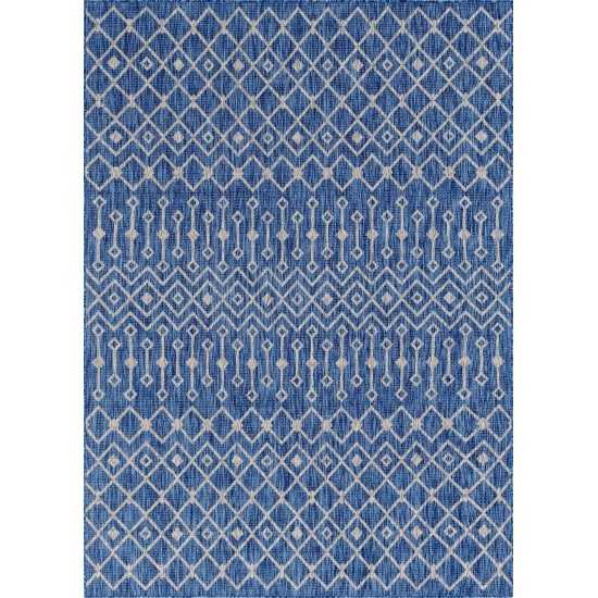 Rug Unique Loom Outdoor Trellis Blue Rectangular 7' 0 x 10' 0