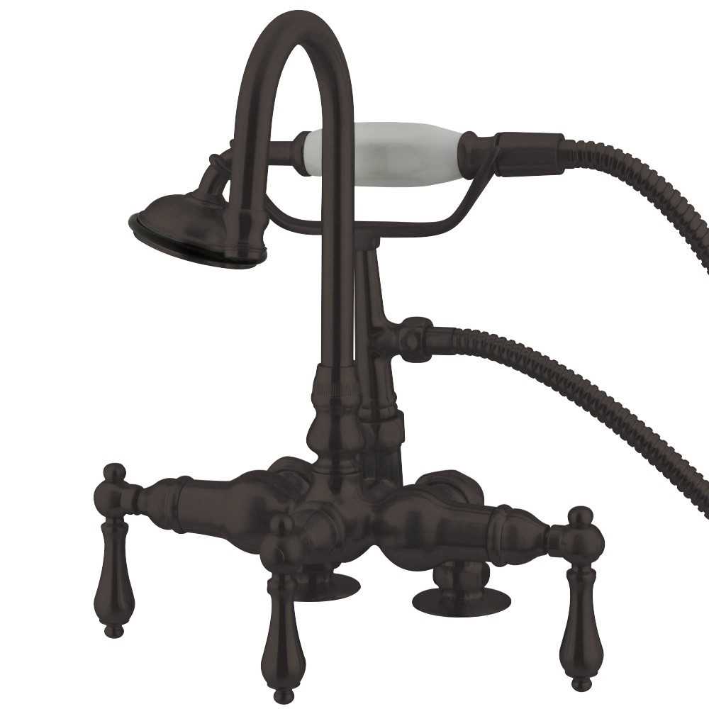 Kingston Brass Vintage 3-3/8-Inch Deck Mount Tub Faucet with Hand Shower, Oil Rubbed Bronze Kingston Brass Vintage 3-3/8-Inch Deck Mount Tub Faucet with Hand Shower, Oil Rubbed Bronze