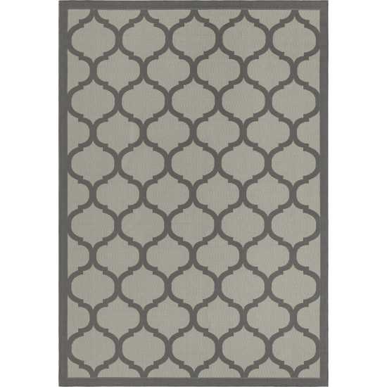 Rug Unique Loom Outdoor Trellis Gray Rectangular 7' 0 x 10' 0