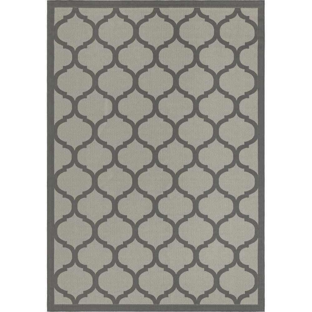 Rug Unique Loom Outdoor Trellis Gray Rectangular 7' 0 x 10' 0