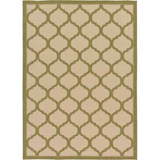 Rug Unique Loom Outdoor Trellis Olive Rectangular 7' 0 x 10' 0