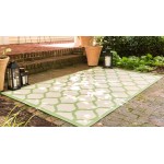 Rug Unique Loom Outdoor Trellis Green Rectangular 7' 0 x 10' 0