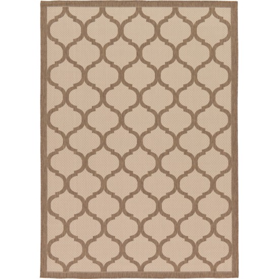 Rug Unique Loom Outdoor Trellis Brown Rectangular 7' 0 x 10' 0