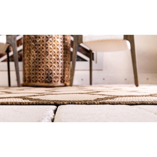 Rug Unique Loom Outdoor Trellis Brown Rectangular 7' 0 x 10' 0