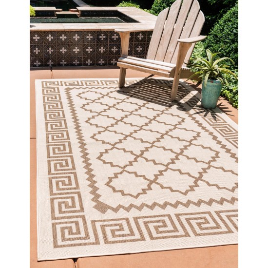 Rug Unique Loom Outdoor Trellis Beige Rectangular 7' 0 x 10' 0