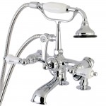 Kingston Brass Auqa Vintage 7-inch Adjustable Clawfoot Tub Faucet with Hand Shower, Polished Chrome