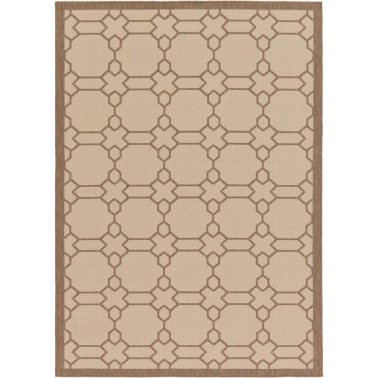 Rug Unique Loom Outdoor Trellis Beige Rectangular 7' 0 x 10' 0