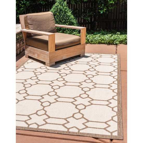 Rug Unique Loom Outdoor Trellis Beige Rectangular 7' 0 x 10' 0