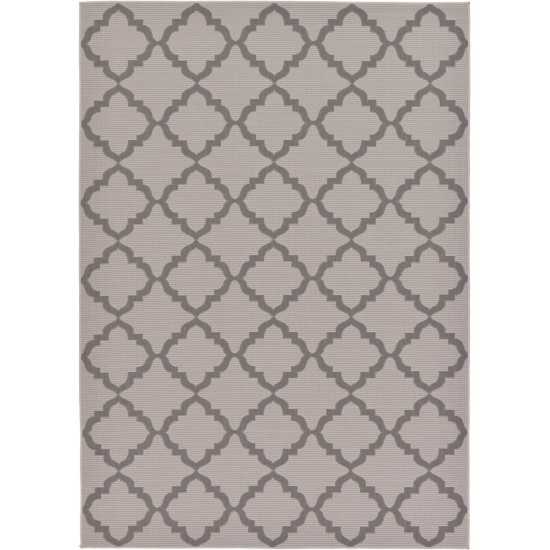 Rug Unique Loom Outdoor Trellis Gray Rectangular 7' 0 x 10' 0