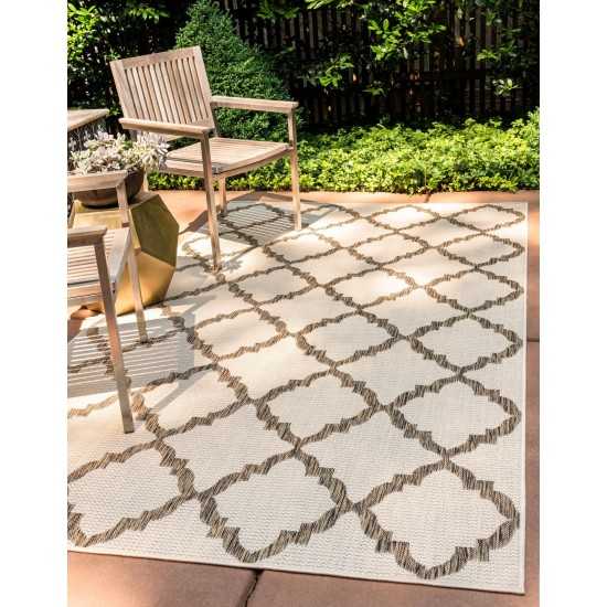 Rug Unique Loom Outdoor Trellis Beige Rectangular 7' 0 x 10' 0