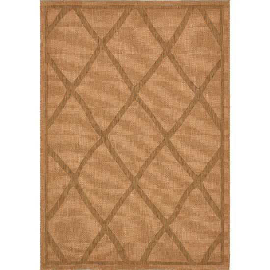 Rug Unique Loom Outdoor Trellis Light Brown Rectangular 7' 0 x 10' 0