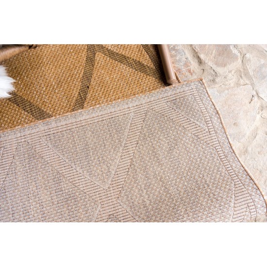 Rug Unique Loom Outdoor Trellis Light Brown Rectangular 7' 0 x 10' 0