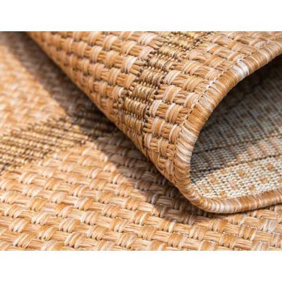 Rug Unique Loom Outdoor Trellis Light Brown Rectangular 7' 0 x 10' 0