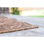 Rug Unique Loom Outdoor Trellis Light Brown Rectangular 7' 0 x 10' 0