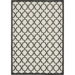 Rug Unique Loom Outdoor Trellis Black Rectangular 7' 0 x 10' 0