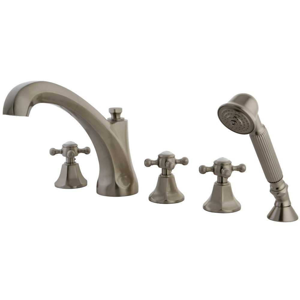 Kingston Brass Metropolitan Roman Tub Faucet with Hand Shower, Brushed Nickel