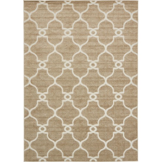 Rug Unique Loom Outdoor Trellis Light Brown Rectangular 7' 0 x 10' 0