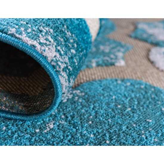 Rug Unique Loom Outdoor Trellis Turquoise Rectangular 7' 0 x 10' 0