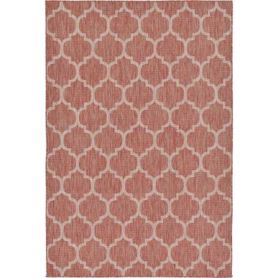 Rug Unique Loom Outdoor Trellis Rust Red Rectangular 6' 0 x 9' 0