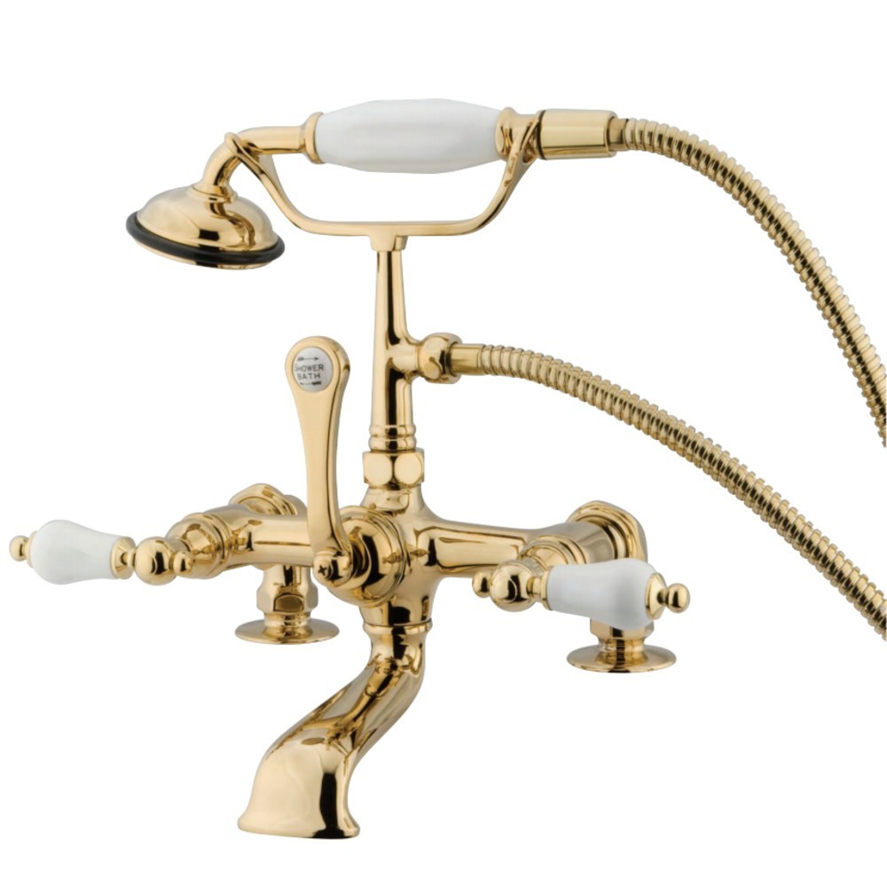 Kingston Brass Vintage 7-Inch Deck Mount Tub Faucet, Polished Brass Kingston Brass Vintage 7-Inch Deck Mount Tub Faucet, Polished Brass