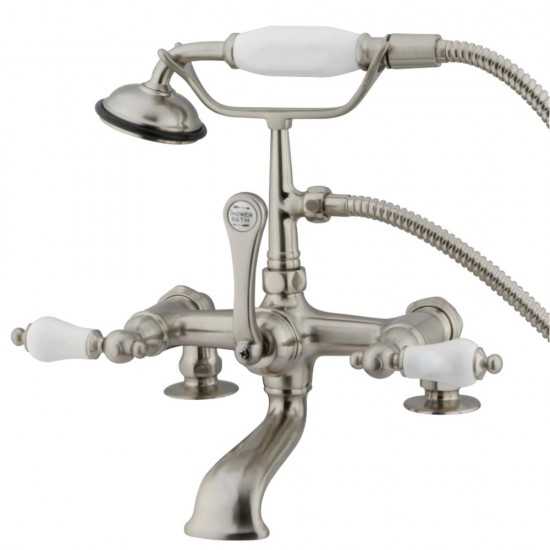 Kingston Brass Vintage 7-Inch Deck Mount Tub Faucet, Brushed Nickel