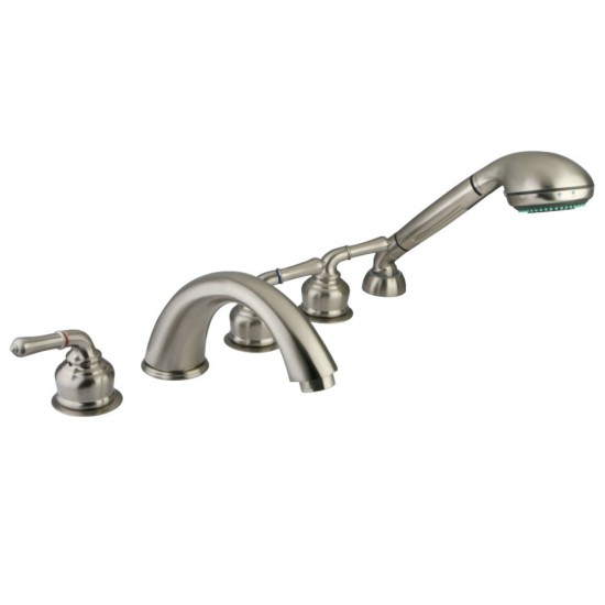 Kingston Brass Magellan Roman Tub Faucet with Hand Shower, Brushed Nickel