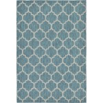 Rug Unique Loom Outdoor Trellis Teal Rectangular 6' 0 x 9' 0