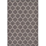 Rug Unique Loom Outdoor Trellis Black Rectangular 6' 0 x 9' 0