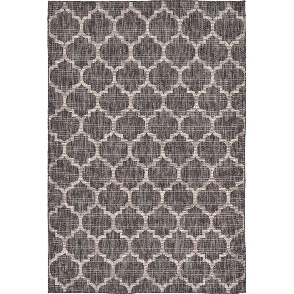 Rug Unique Loom Outdoor Trellis Black Rectangular 6' 0 x 9' 0 Rug Unique Loom Outdoor Trellis Black Rectangular 6' 0 x 9' 0