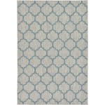 Rug Unique Loom Outdoor Trellis Blue Rectangular 6' 0 x 9' 0