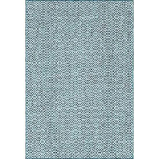 Rug Unique Loom Outdoor Trellis Teal Rectangular 6' 0 x 9' 0