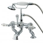 Kingston Brass Vintage 7-Inch Deck Mount Tub Faucet with Hand Shower, Polished Chrome