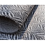 Rug Unique Loom Outdoor Trellis Charcoal Rectangular 6' 0 x 9' 0