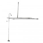 Kingston Brass Vintage Tub Faucet with Rectangular Shower Enclosure Combo, Polished Chrome