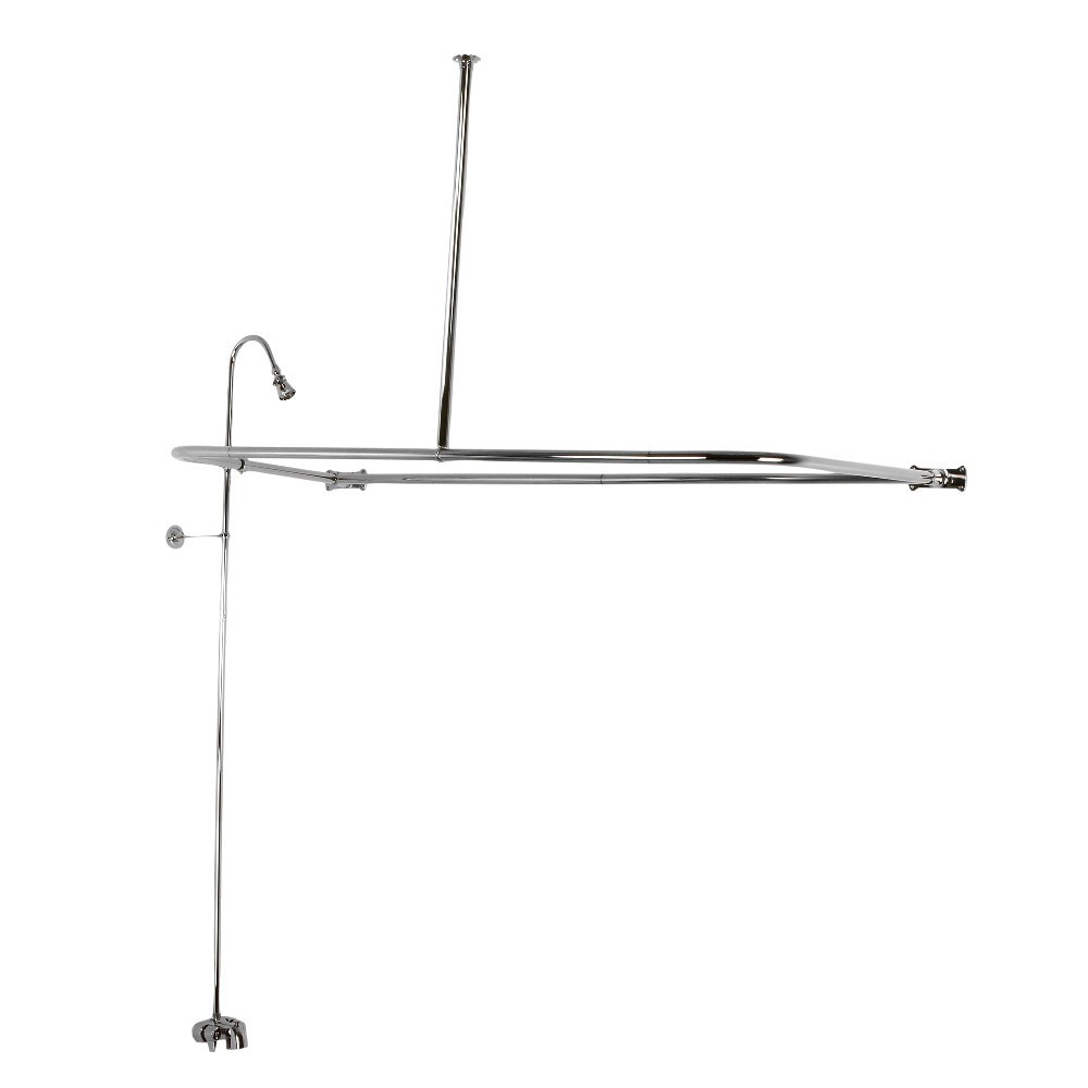 Kingston Brass Vintage Tub Faucet with Rectangular Shower Enclosure Combo, Polished Chrome Kingston Brass Vintage Tub Faucet with Rectangular Shower Enclosure Combo, Polished Chrome
