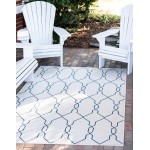 Rug Unique Loom Outdoor Trellis Ivory Rectangular 6' 0 x 9' 0