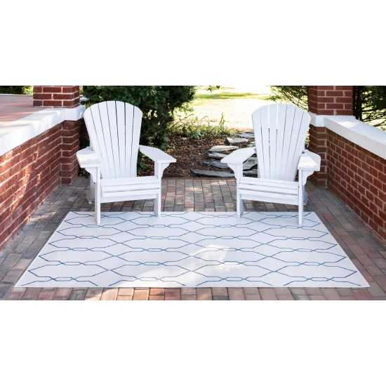 Rug Unique Loom Outdoor Trellis Ivory Rectangular 6' 0 x 9' 0