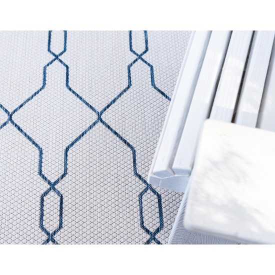 Rug Unique Loom Outdoor Trellis Ivory Rectangular 6' 0 x 9' 0