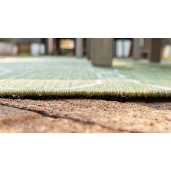 Rug Unique Loom Outdoor Trellis Green Rectangular 6' 0 x 9' 0