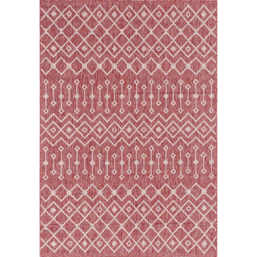 Rug Unique Loom Outdoor Trellis Rust Red Rectangular 6' 0 x 9' 0