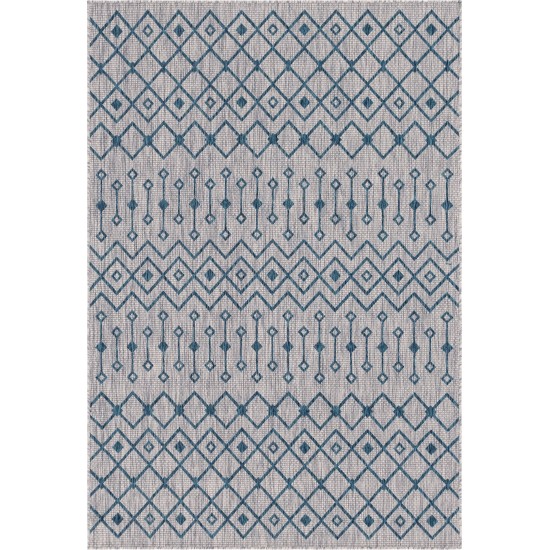 Rug Unique Loom Outdoor Trellis Gray Rectangular 6' 0 x 9' 0