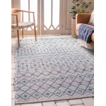 Rug Unique Loom Outdoor Trellis Gray Rectangular 6' 0 x 9' 0